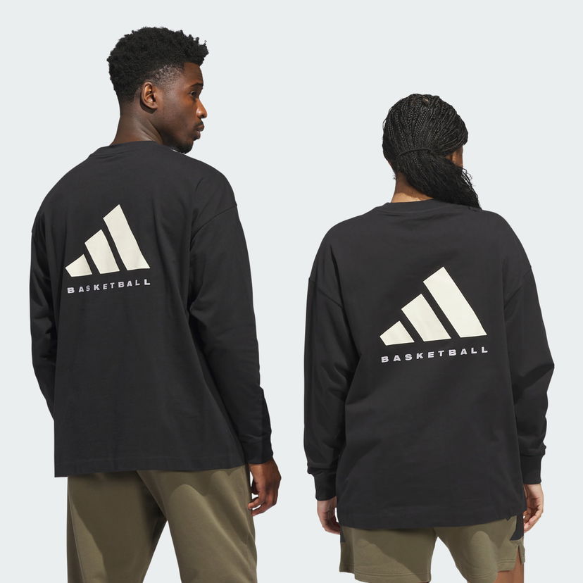 Tričko adidas Performance Basketball Long Sleeve T-Shirt Čierna | JX5580