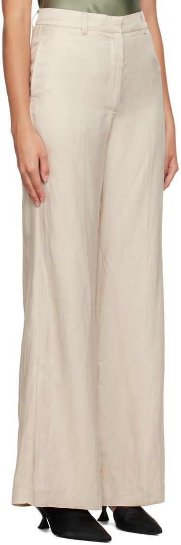 Nohavice Anine Bing Lyra Off-White Wide-Leg Trousers Béžová | A-03-3275-139, 1