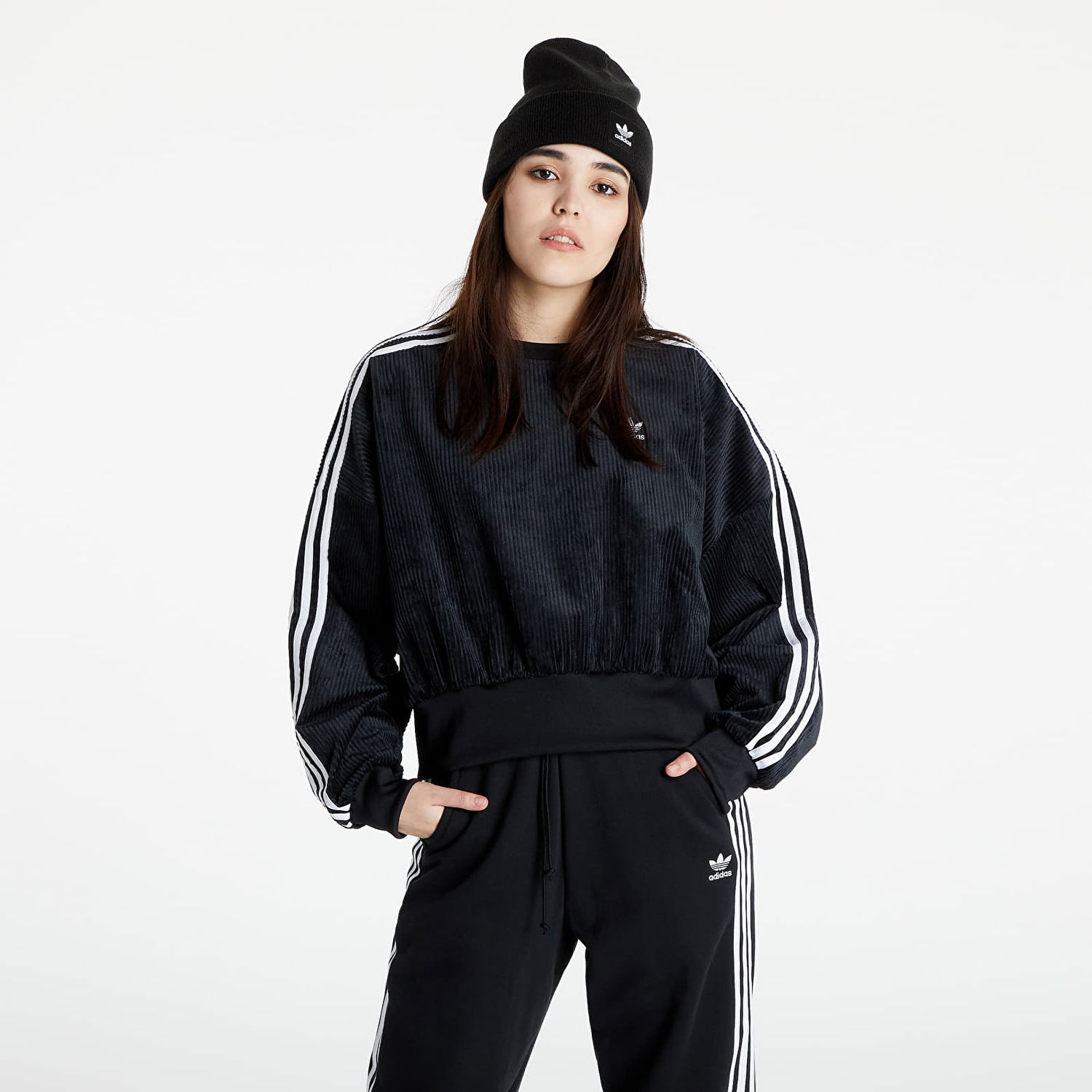 Mikina adidas Originals Classics Corded Velour Čierna | H37848, 0