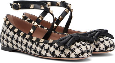 Starostlivosť o obuv Valentino Valentino Garavani Rockstud Tweed Ballerina Flats with Bow Detail Rôznofarebný | 6W2S0HB6MTB, 3