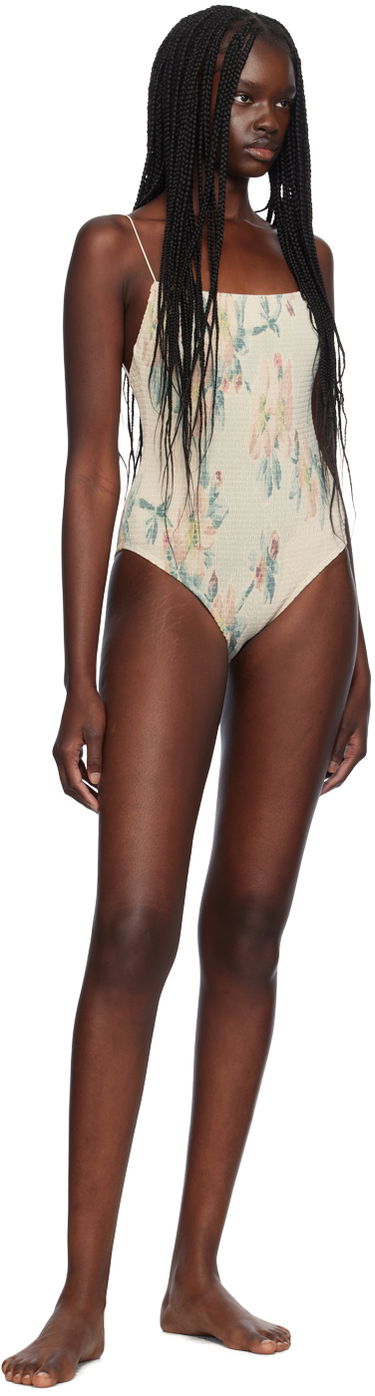 Plavky TOTEME TOTEME Smocked One-Piece Swimsuit Béžová | 243-WSW1080-FB0249, 3