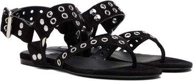Tenisky a topánky Alaïa ALAÏA Suede Calfskin Thong Sandals Čierna | AA3S134CK177, 3