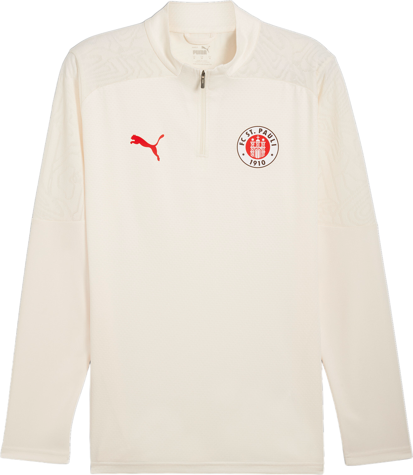Tričká a tielka Puma FC St. Pauli Quarter-Zip Training Top Biela | 778721-04, 0
