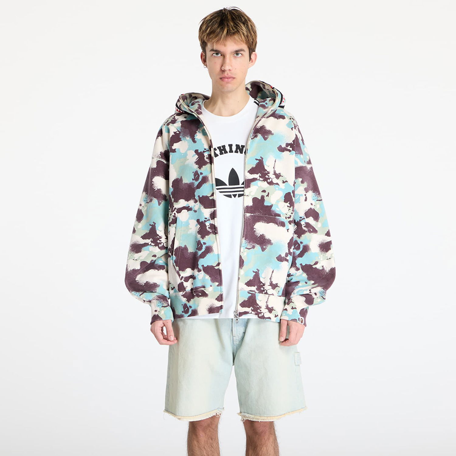 Mikina BAPE A BATHING APE Map Camo Shark Relaxed Fit Full Zip Hoodie Rôznofarebný | 001ZPL301001MMUL, 0