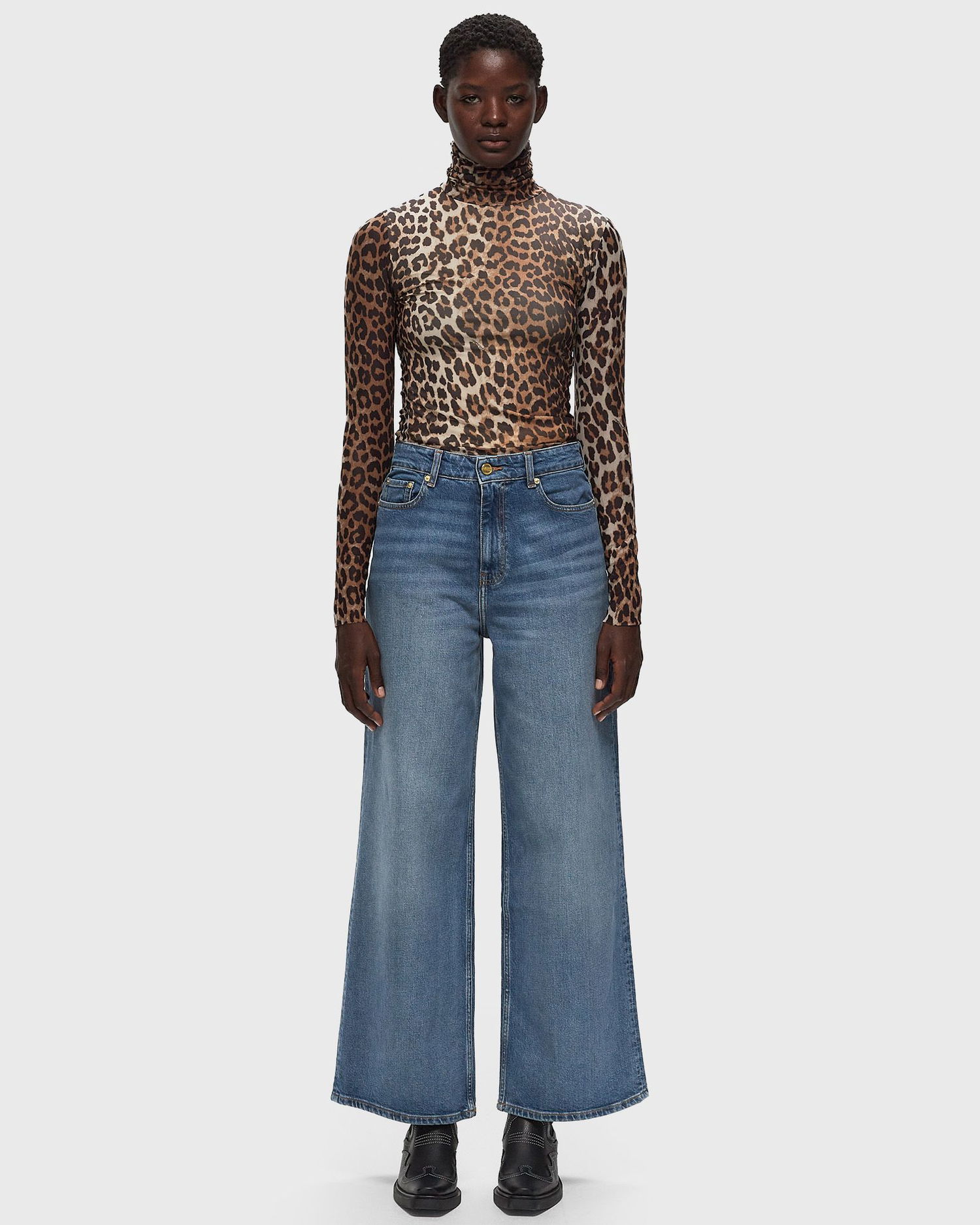 Džínsy GANNI Stretch Denim Andi Modrá | J1634-567, 1