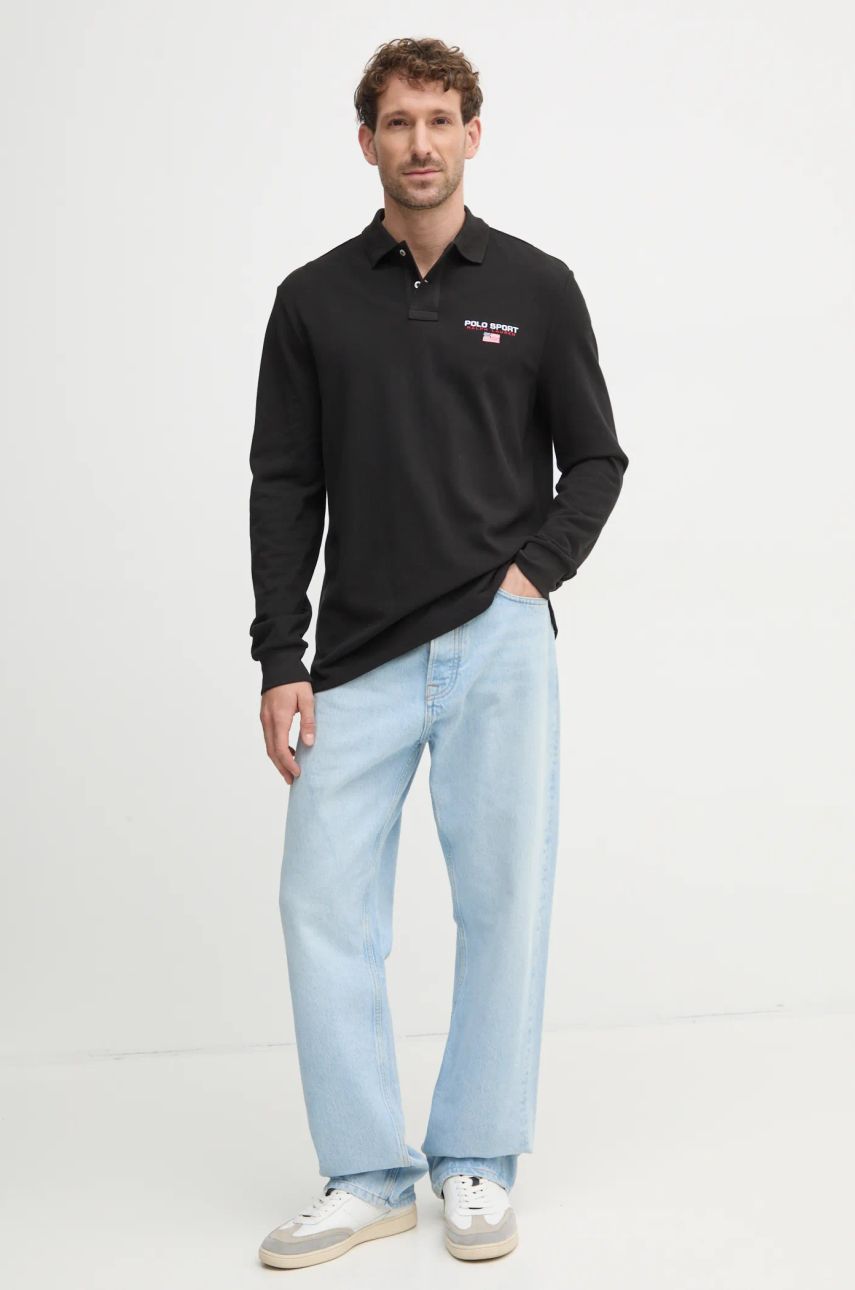 Polo tričko Polo by Ralph Lauren Long Sleeve Polo Shirt Čierna | 710961618, 1