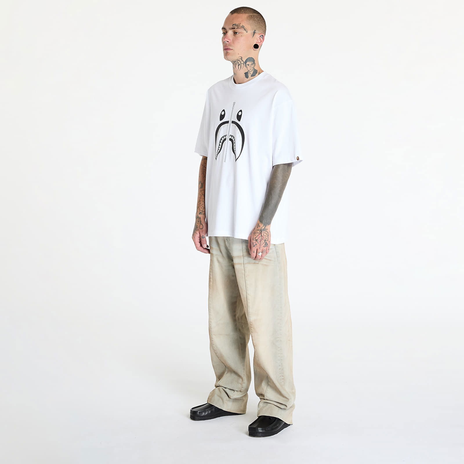 A BATHING APE Shark Tee White