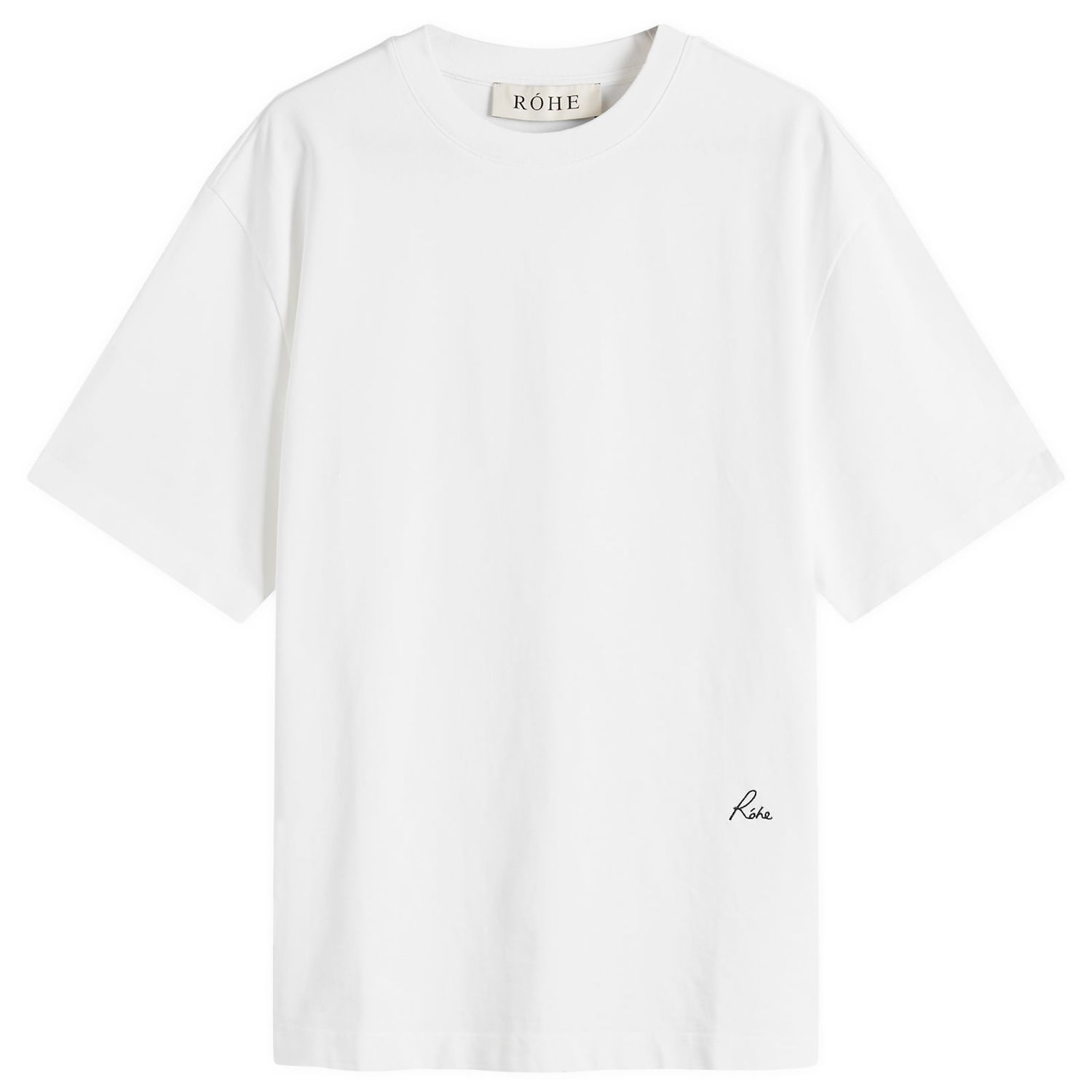 Tričko Róhe Róhe Men's Logo Embroidered T-Shirt, Large Biela | 314-22-096, 1
