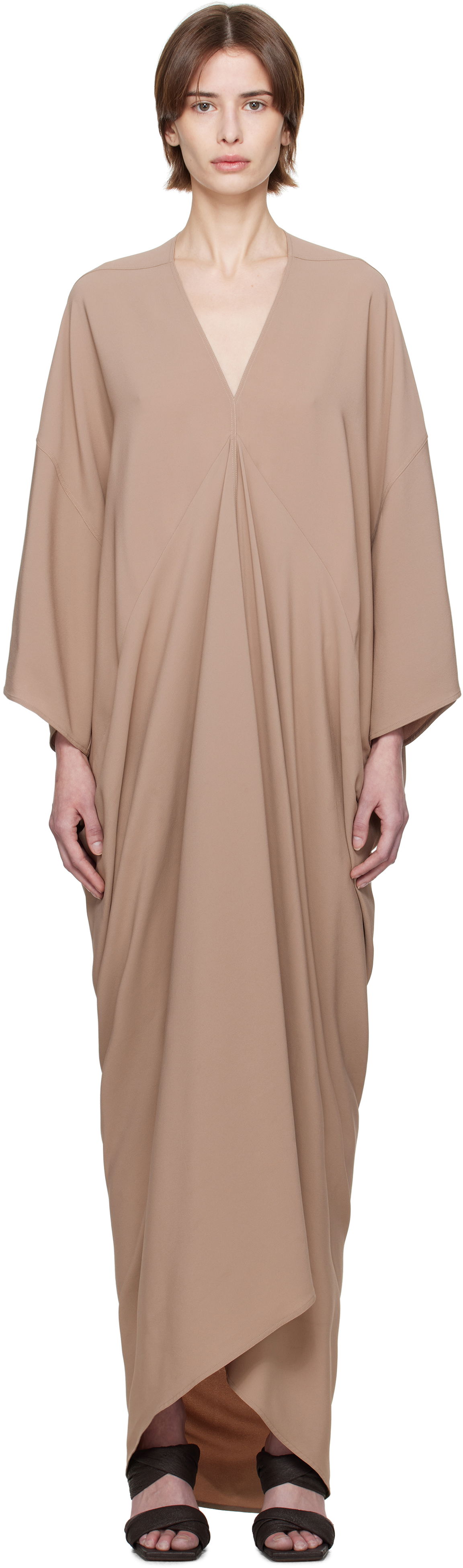 Šaty Rick Owens Rick Owens Tommykite Maxi Dress Hnedá | RP01E7507 CC, 0