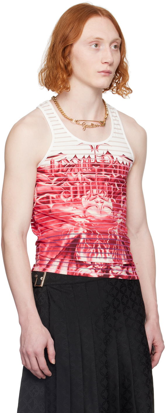 Tielko Jean Paul Gaultier Gaultier Semi-Sheer Graphic Tank Červená | 24/25-U-DB028-J544-0130, 1