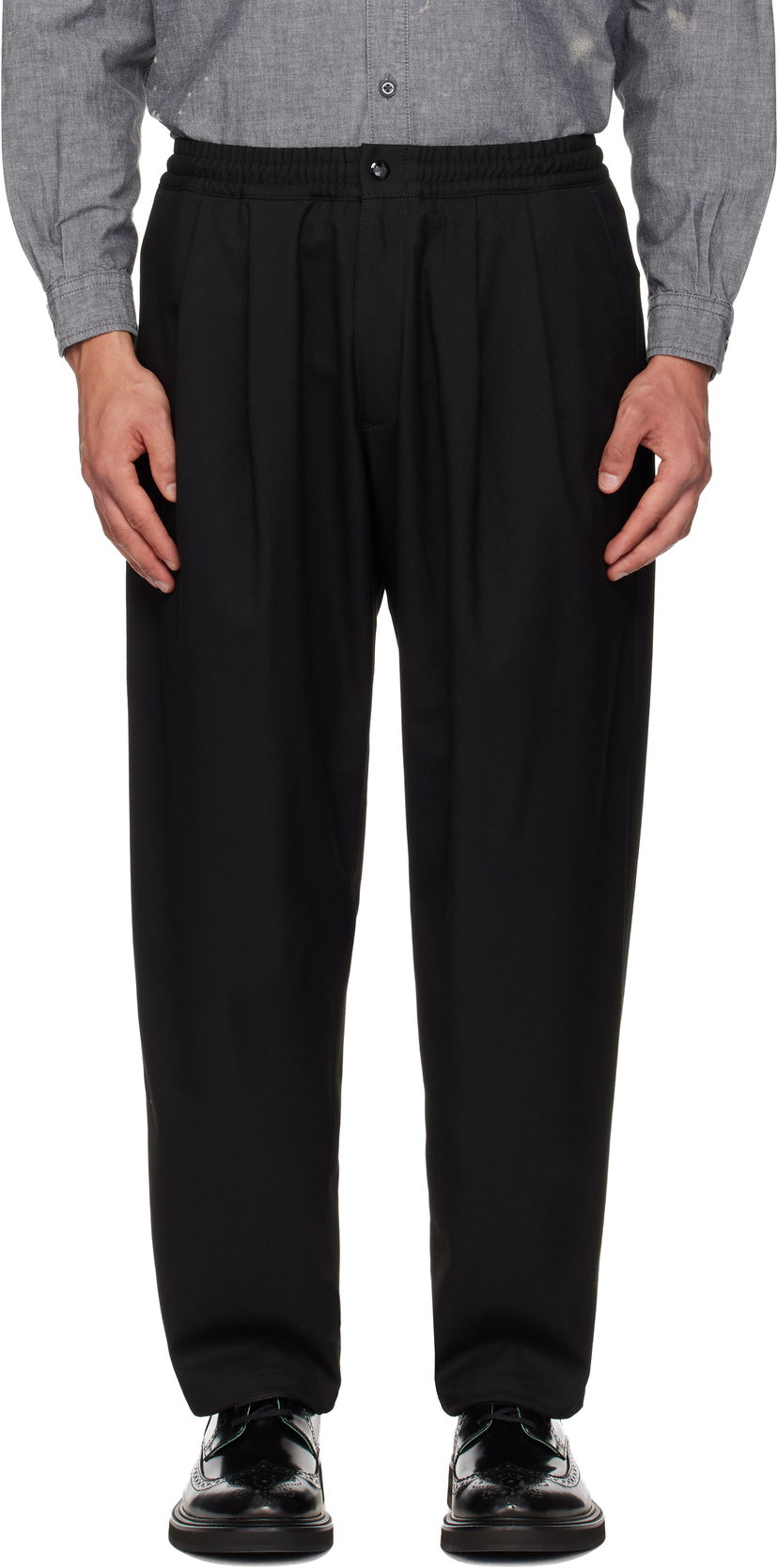 Nohavice Neighborhood Baggy Silhouette Easy Trousers Čierna | 252ZANH-PTM08