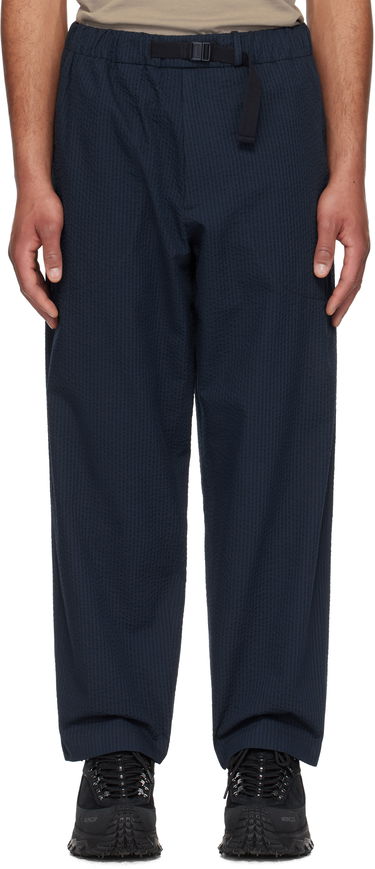 Nohavice Moncler Moncler Seersucker Belted Trousers Navy | K10912A00038598JC, 0