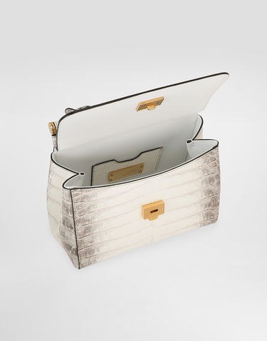 Kabelka Dolce & Gabbana Dolce & Gabbana Medium Sicily Handbag Crocodile Leather Biela | BB6003B2EM180001, 3