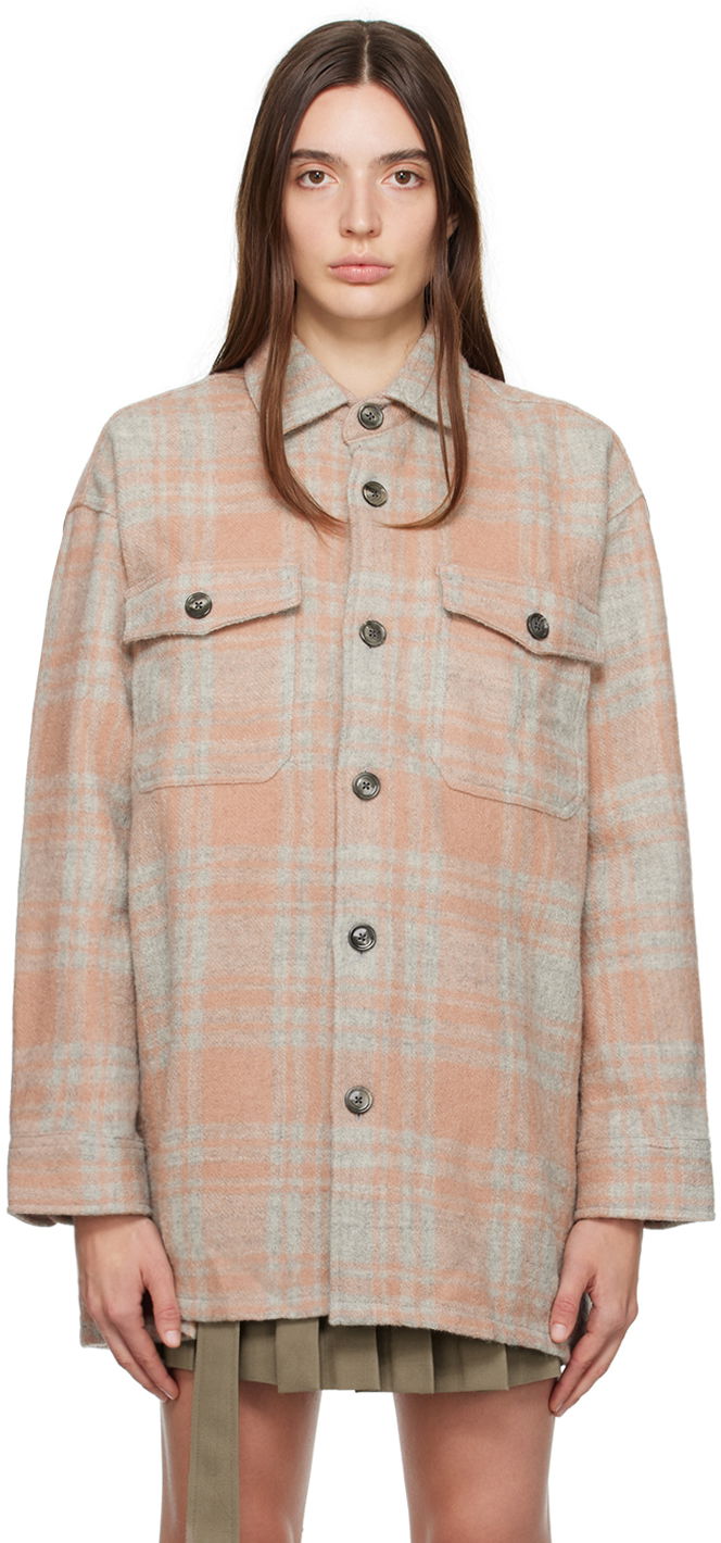 Bunda AMI Plaid Jacket Ružová | UJK226.WV0014, 0