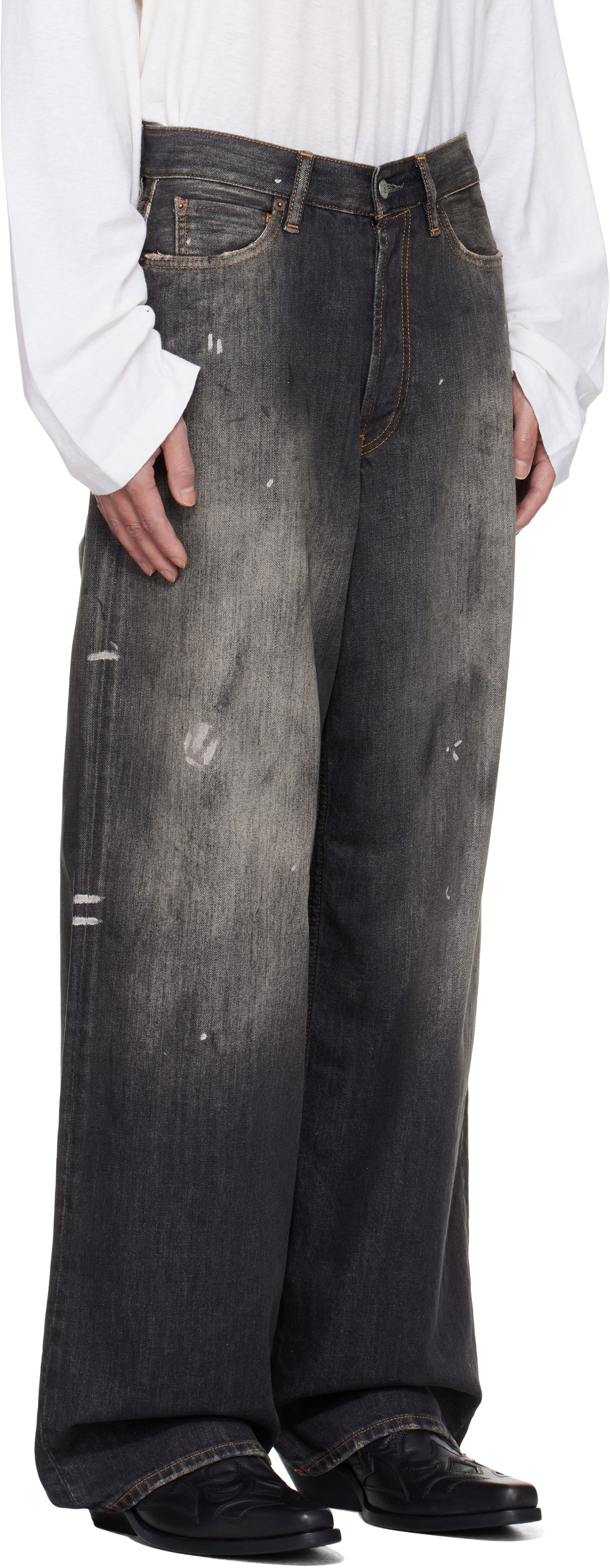 Džínsy Acne Studios Acne Studios Loose Fit 1981 Jeans Čierna | C00081-, 1