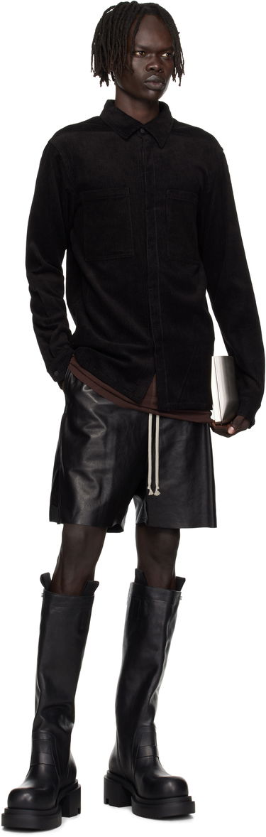 Košeľa Rick Owens Rick Owens Concordians Corduroy Work Shirt Čierna | RU02E1292 MLC9, 3