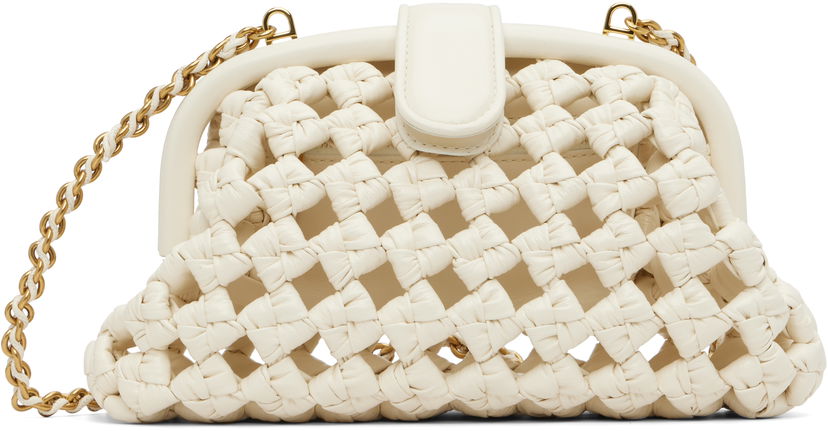 Kabelka Bottega Veneta Bottega Veneta Small Lauren Woven Leather Bag Biela | 832888 V5N30