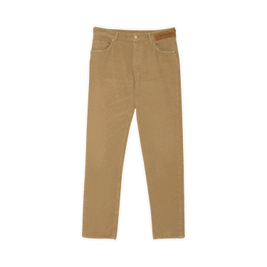 Nohavice Palm Angels Logo Regular 5 Pocket Pant Béžová | PMYA012F21DEN0016161, 0