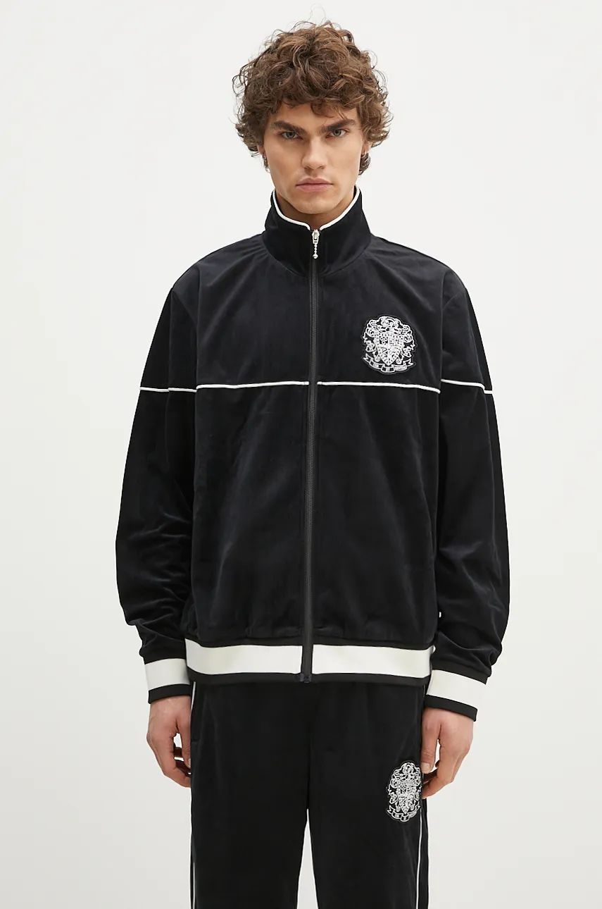 Mikina BILLIONAIRE BOYS CLUB Velour Track Top With Application Čierna | B24342, 0