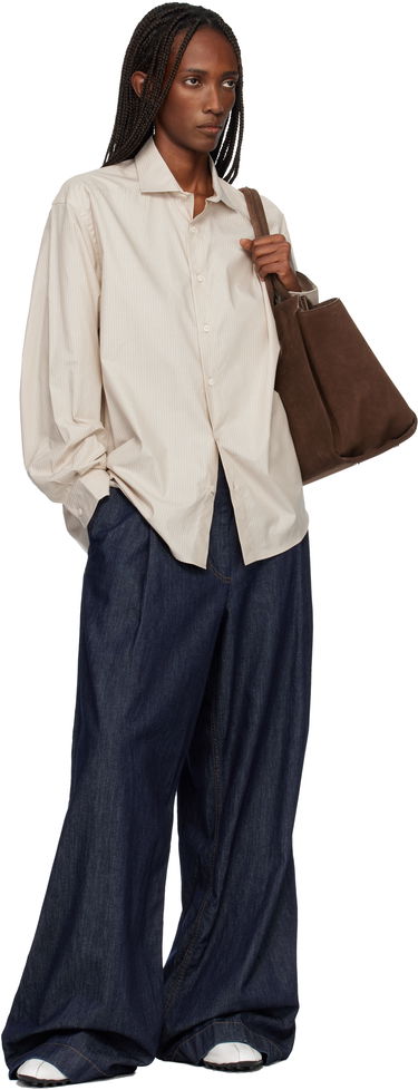 Košeľa Baserange Claude Striped Long Sleeve Button-Up Shirt Béžová | TSCL-PO-SP26, 3