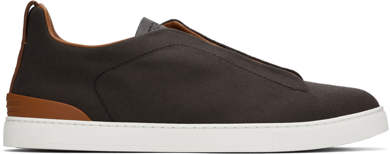 Tenisky a topánky ZEGNA Triple Stitch Sneakers Hnedá | LHUTE-S7006Z, 0