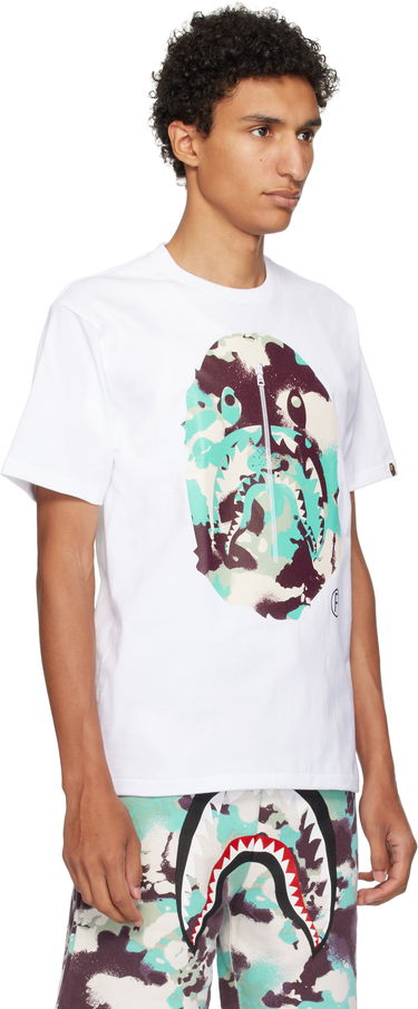 Tričko BAPE A Bathing Ape Map Camo Ape Head Shark T-Shirt Biela | 001TEL301023M, 4