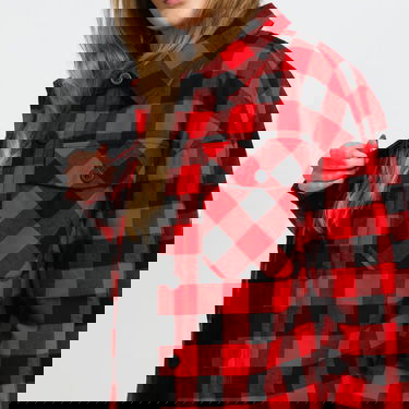 Bunda Urban Classics Flanell Padded Overshirt Červená | TB4007, 2
