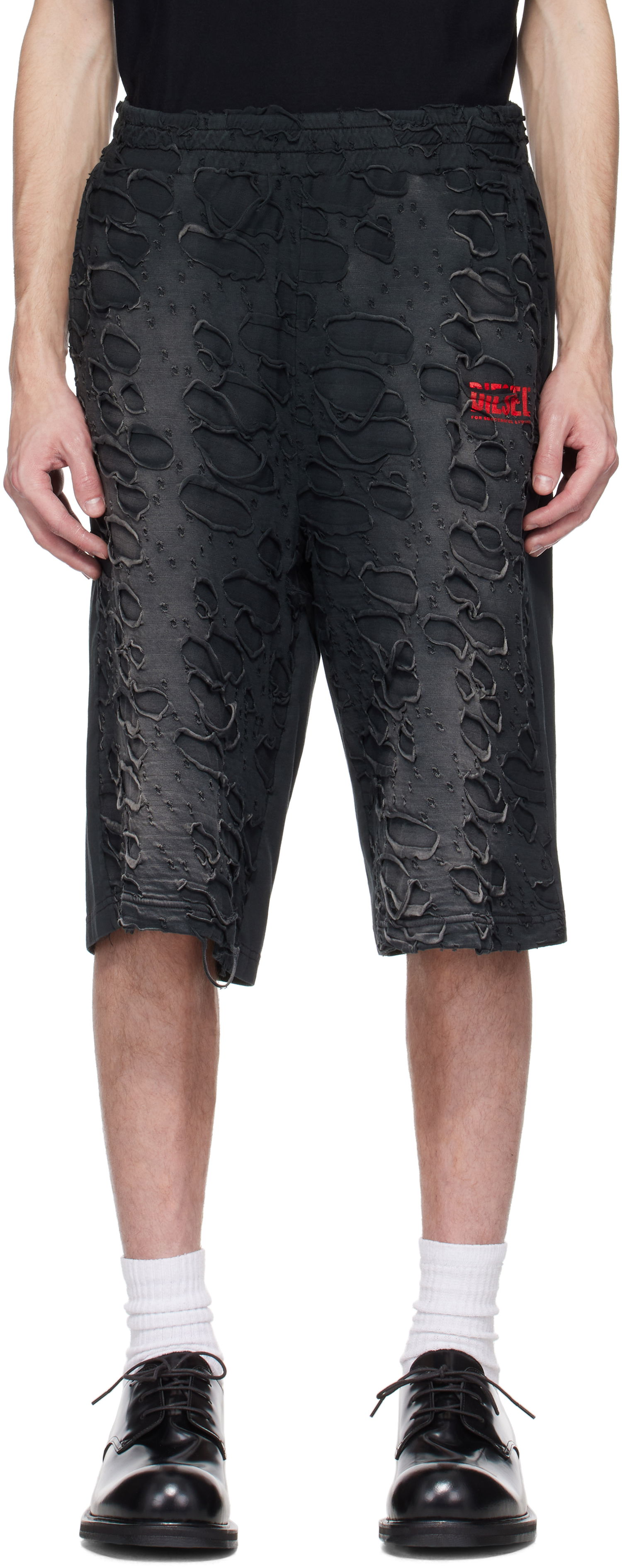 Šortky Diesel P-Echio-R1 Distressed Shorts Čierna | A16177-0SLBS-9XX, 0