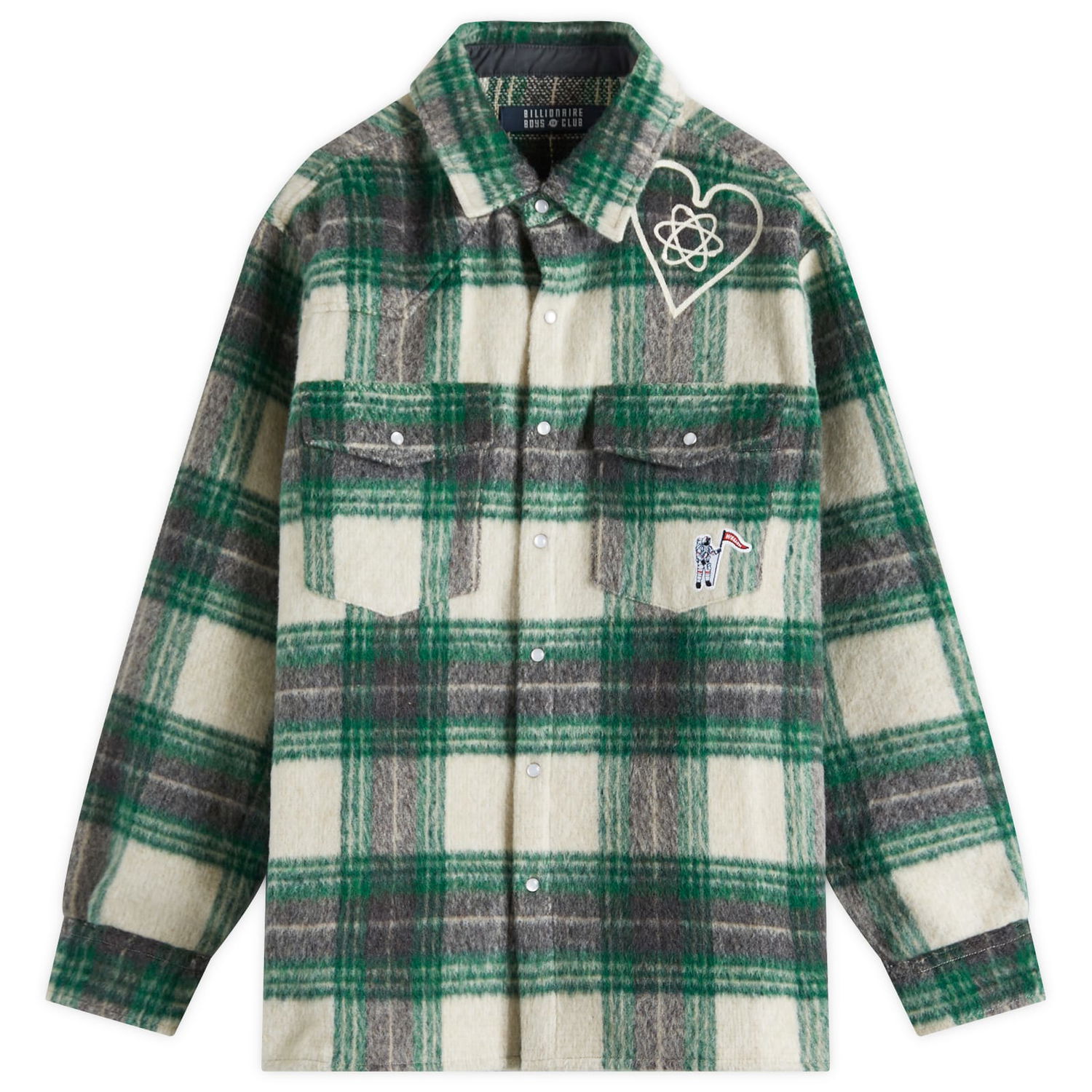 Košeľa BILLIONAIRE BOYS CLUB Heart & Mind Check Overshirt Zelené | B25127-GRN, 0