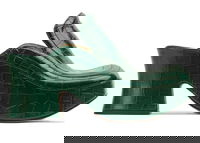 Embossed Leather Wedge Clogs