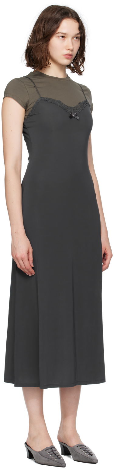 Šaty Acne Studios Acne Studios Layered Jersey Midi Dress Šedá | A20796-, 1