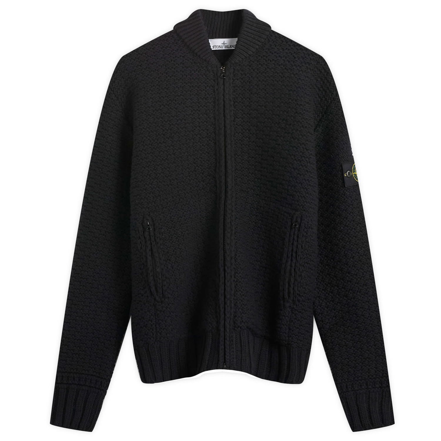 Bomber bunda Stone Island Pure Wool Knitted Full-Zip Bomber Jacket Čierna | K2S155100055-V0029, 1
