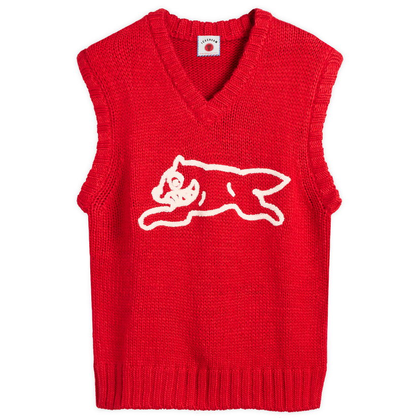 Vesta BBC IceCream Running Dog Knit Vest, Size Large Červená | IC25331-RED