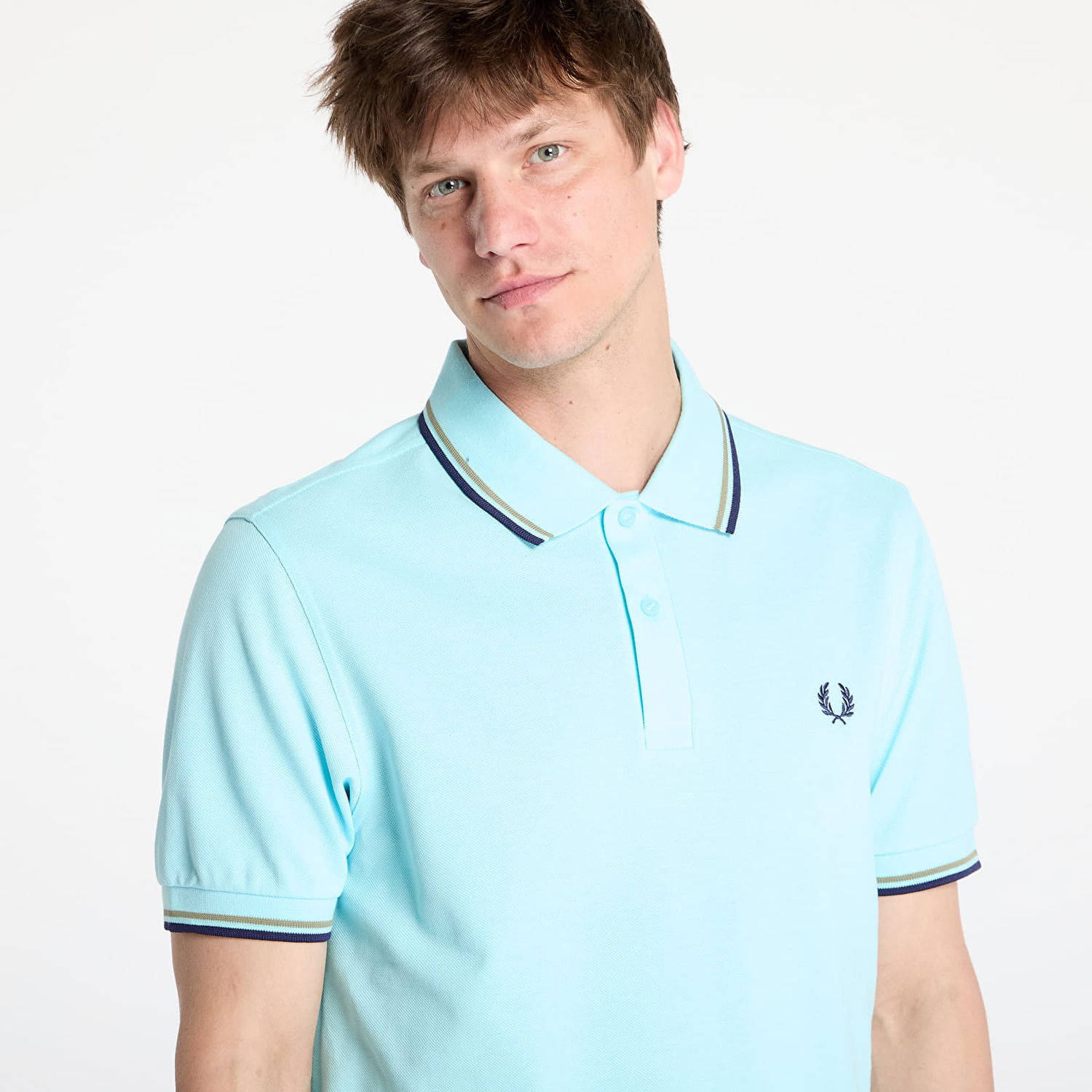 Polo tričko Fred Perry Fred Perry Men's Twin Tipped Polo Shirt Tyrkysová | M3600 Y57, 1