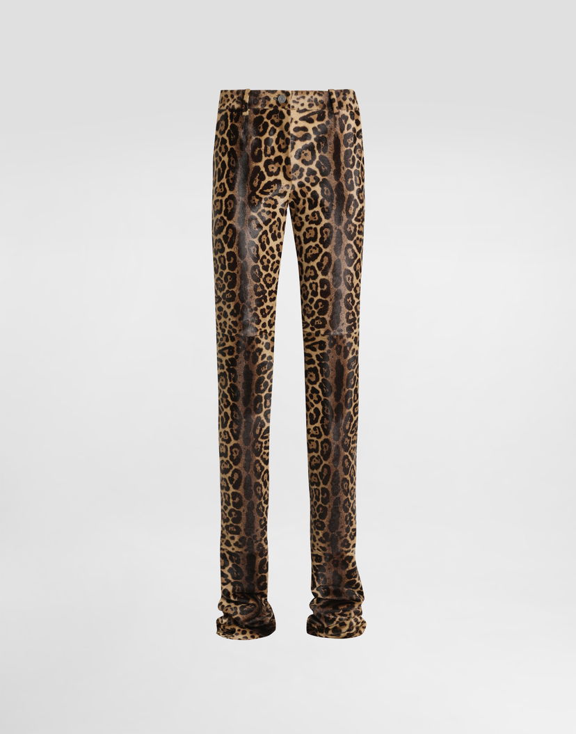 Nohavice Dolce & Gabbana Dolce & Gabbana Leopard-Print Calf Hair Trousers Rôznofarebný | FTDE8LHULXRS9001