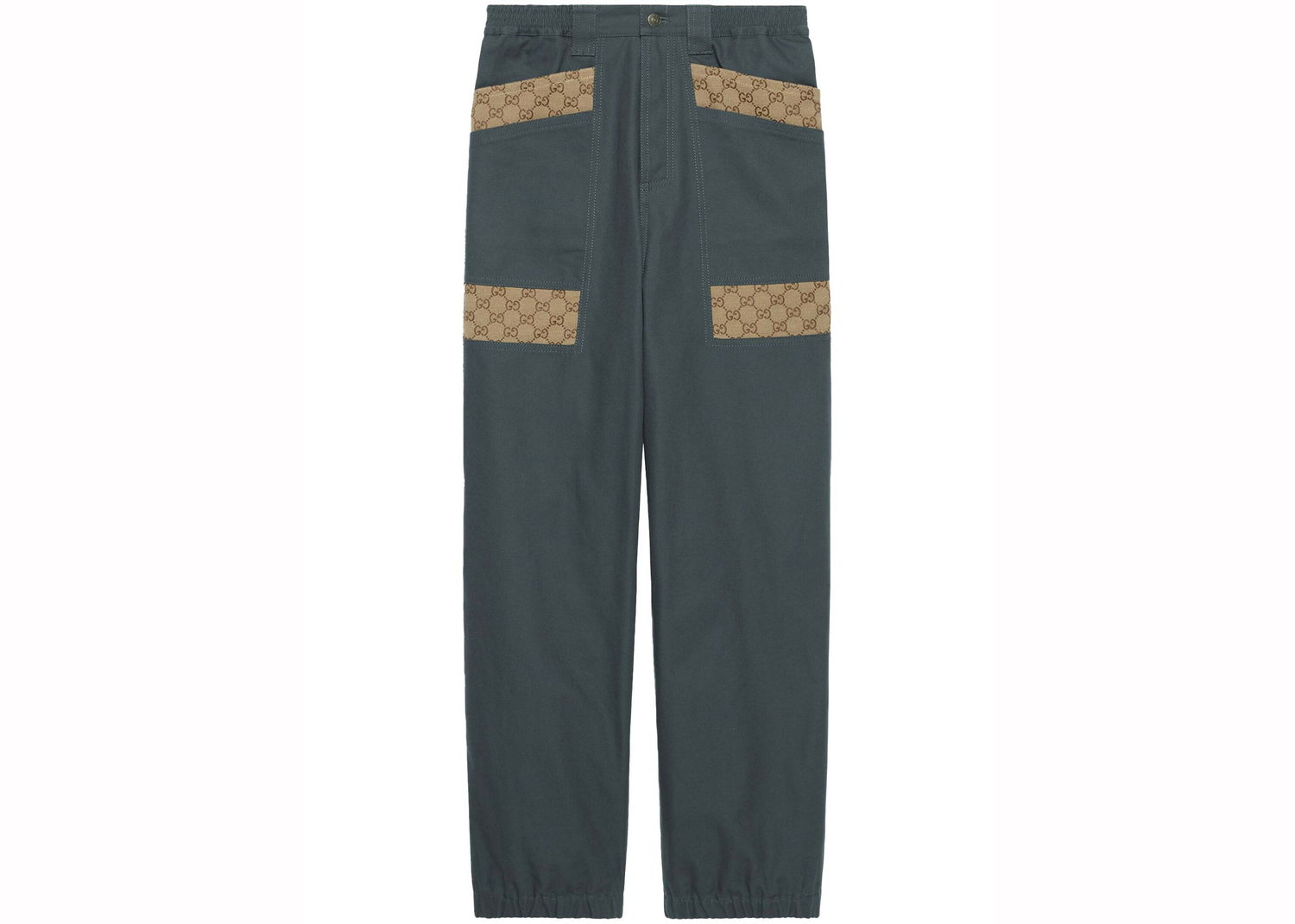 Džínsy Gucci Panelled Monogram-Pattern Jeans Ash Grey Šedá | 742596XDCEY, 0