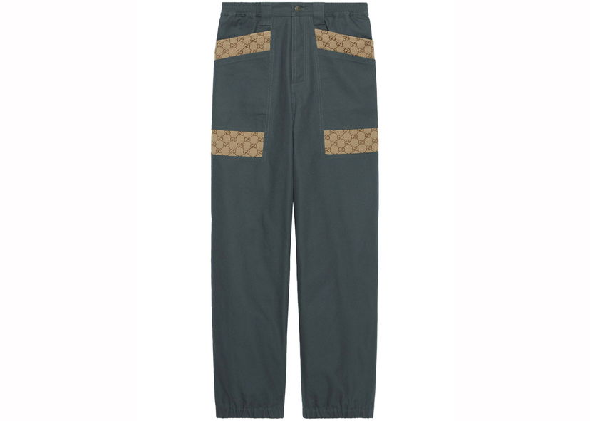 Džínsy Gucci Panelled Monogram-Pattern Jeans Ash Grey Šedá | 742596XDCEY