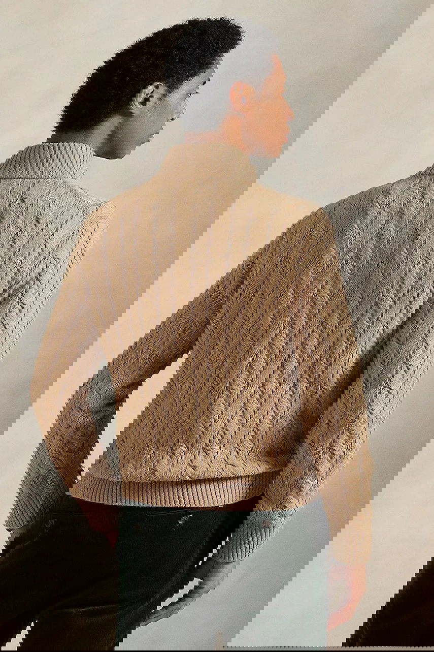 Sveter Polo by Ralph Lauren Polo Ralph Lauren Cable-Knit Half-Zip Sweater Béžová | 710810841, 1