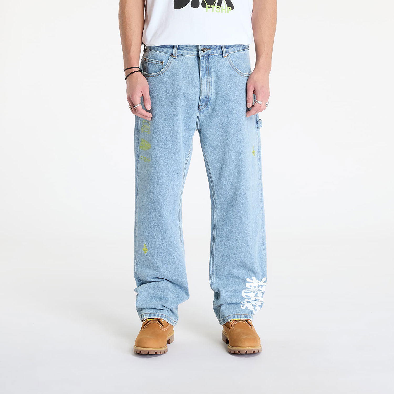 Džínsy Footshop Spiritual Gangster Denim Pants Modrá | FTSHP_393, 0