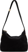 Bevel Suede Shoulder Bag with Gold-Tone Hardware