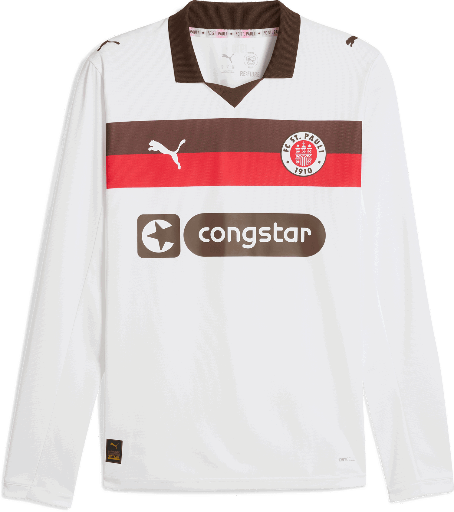 Dres Puma FC St. Pauli Long Sleeve Away Jersey 2025/26 Biela | 783072-02, 0