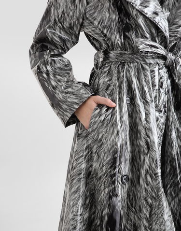 Trenčkot Dolce & Gabbana Dolce & Gabbana Fur-Print Coated Satin Trench Coat Rôznofarebný | F0W2DTFSUBJHI3VQ, 3