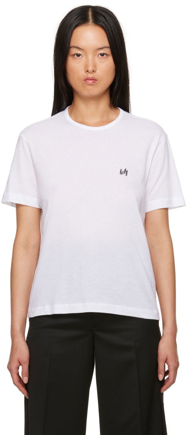 Tričko Ann Demeulemeester Dagmar Embroidered Logo T-Shirt Biela | 2302-W-JTS02-23-FA206-001, 0