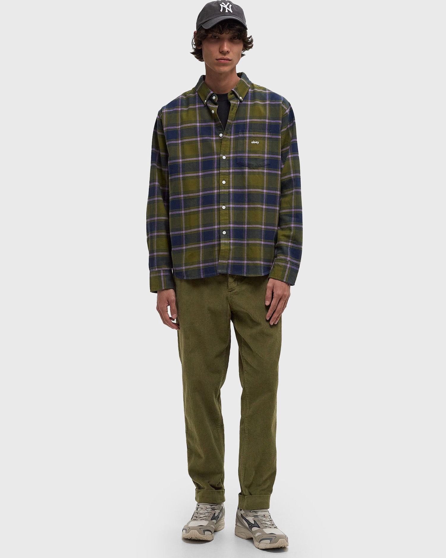 Košeľa OBEY Woven Long Sleeve Shirt Zelené | 181200407-MGN, 1