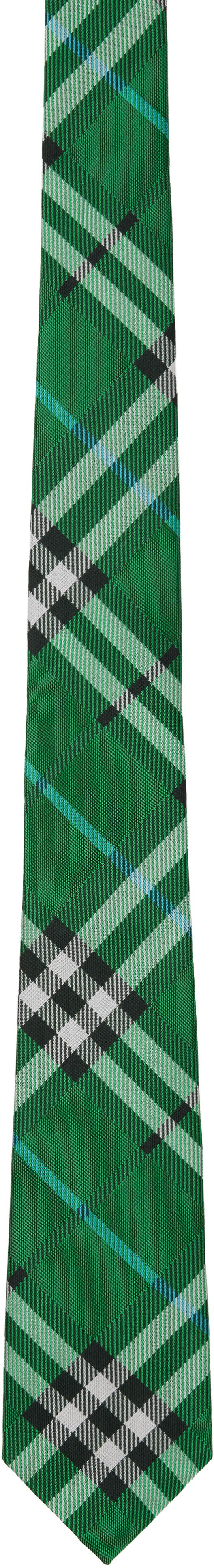 Šál Burberry Burberry Check Silk Tie Zelené | 8110982, 0