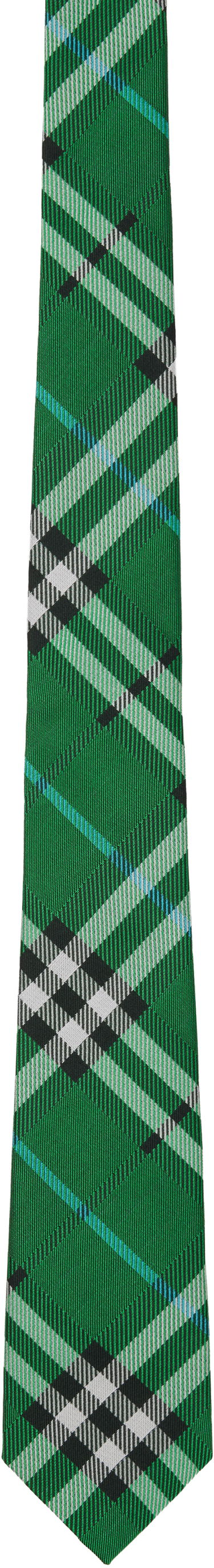 Šál Burberry Burberry Check Silk Tie Zelené | 8110982, 0