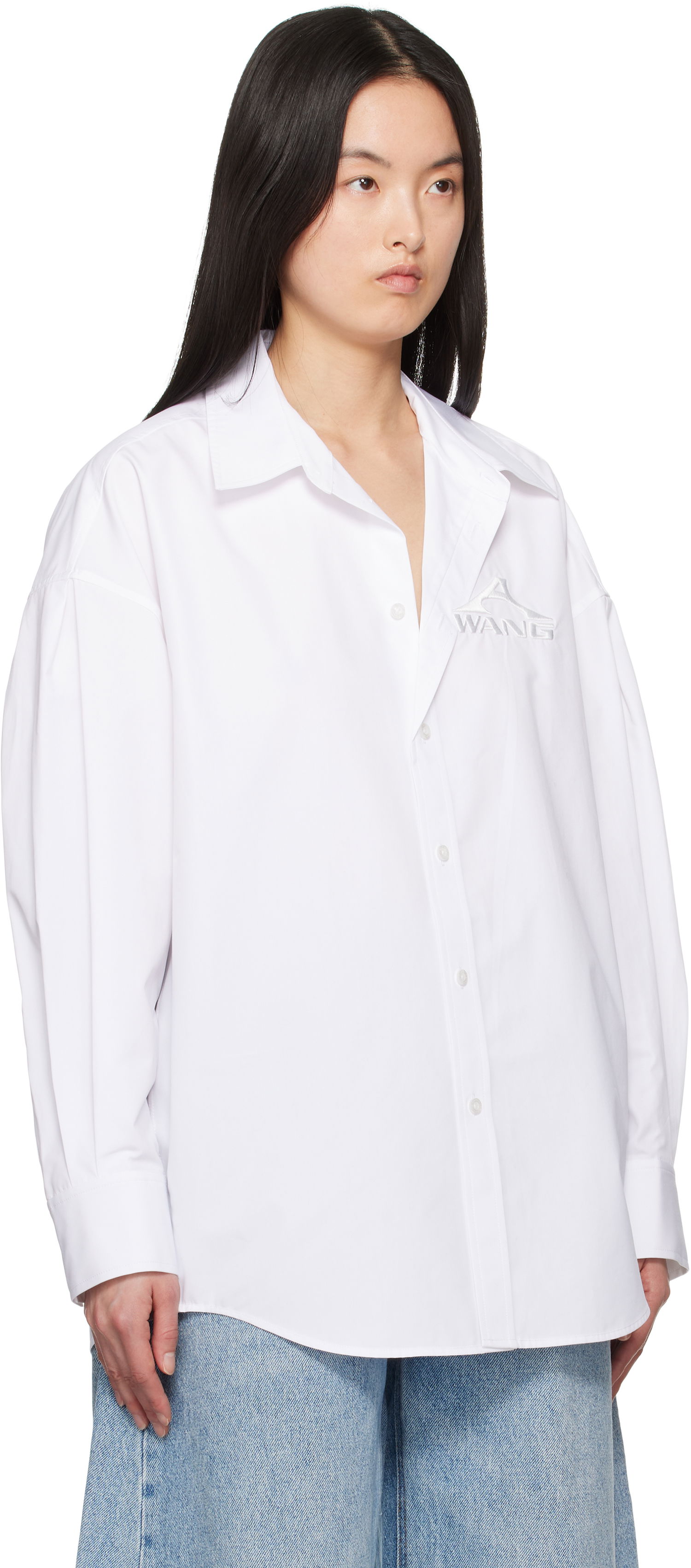 Košeľa Alexander Wang Alexander Wang Oversized Organic Cotton Shirt Biela | 1WC2251040, 1