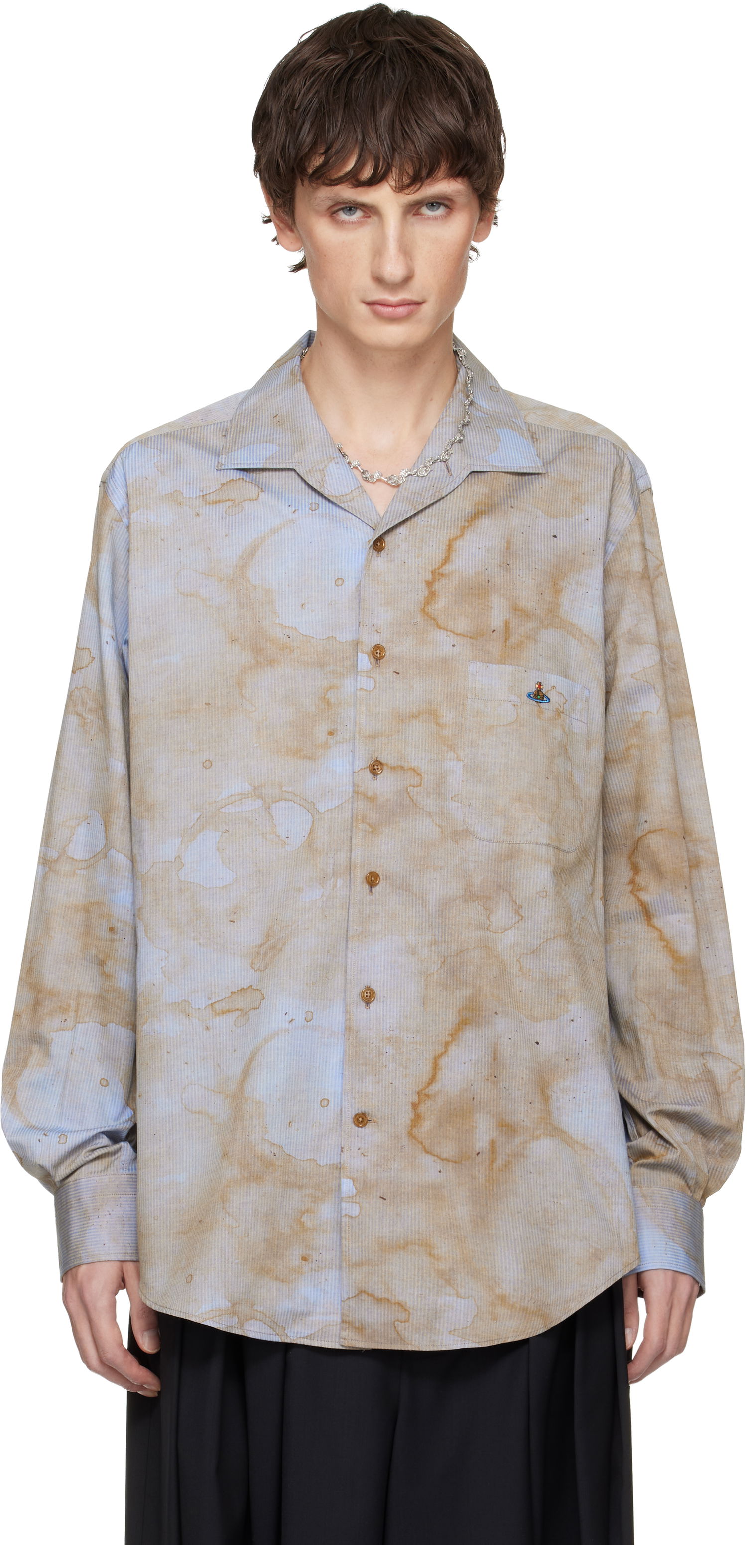 Košeľa Vivienne Westwood Vivienne Westwood Long Sleeve Camp Collar PJ Shirt with Stain Print Rôznofarebný | 35010023-LI002V-, 0