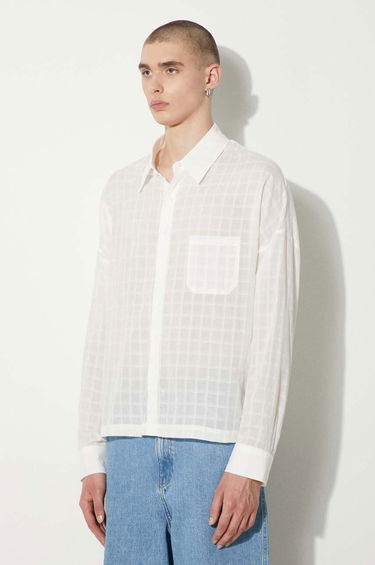 Košeľa Stampd STAMPD Cropped Oversized Buttondown Shirt Biela | SLA.M3320BD.WHT, 3