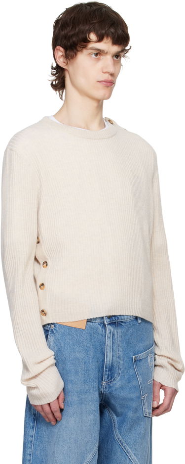 Sveter JW Anderson JW Anderson Cropped Button Trim Sweater Béžová | KW1324-YN0411, 1